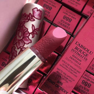 国内专柜lancome兰蔻蕾丝限定唇膏888哑光口红 黑管196雾滋润持久