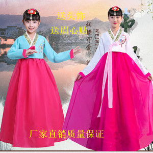 六一儿童演出服韩服女童朝鲜族舞蹈服少数民族演出表演服装大长今