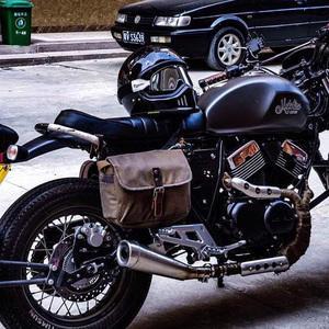 欧美咔叽通勤文艺摄影包油蜡帆布摩托车肩斜挎微单相机包改装边包