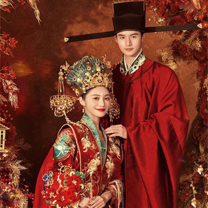 宋制汉服婚服凤冠霞帔全套结婚花嫁中式嫁衣男女情侣重工绣花古装