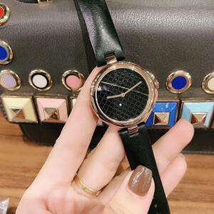 古驰gucci女手表ya141401全智贤同款简约黑皮带玫瑰金经典女表