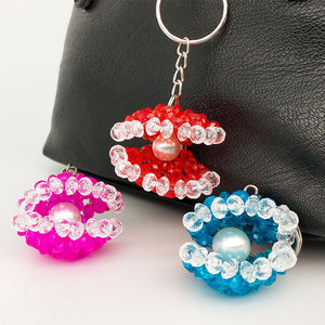 手工串珠珍珠贝壳小挂件饰品钥匙扣书包挂饰品女生小清新穿珠成品