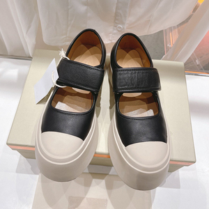 顶版~法式玛丽珍女鞋赵思露同款丑萌复古mona大头小白帆布厚底鞋