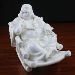 弥勒佛欢喜佛陶瓷摇椅佛像办公摆设乔迁招财礼品摆件客厅德化白瓷