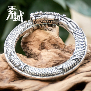 000人付款淘宝老九门张大佛爷同款二响环手镯男士纯银复古个性潮双响