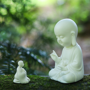 佛像小摆件手工陶瓷人物禅意如来观世音中式家居客厅玄关桌面装饰