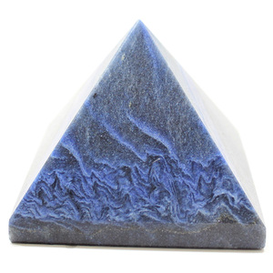 红锦添天然蓝色东陵玉原石摆件金字塔能量疗愈水晶矿物石头