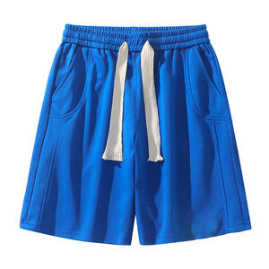 克兰因蓝色短裤男夏季休闲运动篮球卫裤外穿美式重磅纯色五分裤子