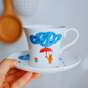 日式釉下彩陶瓷杯