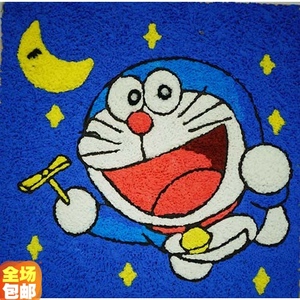 幼儿园手绘彩泥画蓝胖子机器猫叮当猫纸浆画材料包diy儿童画