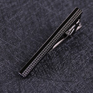 哑光黑色韩版领带夹 男士商务职业简约小领夹别针夹子卡子礼盒装
