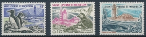 F0326圣皮埃尔和密克隆1975年鸟鲸鱼3全新MNH