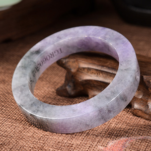 源胜珠宝天然a货翡翠毛坯手镯糯种紫罗兰乌鸡翡翠毛坯定制手镯