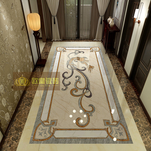 淘宝客厅拼花地砖800x800 欧式地毯花拼图瓷砖抛晶砖镀金入户玄关拼