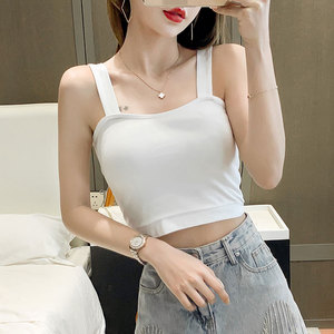 超短短装女士吊带背心工字小短款网红ins潮内搭露脐高腰上衣打底