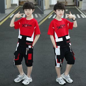 香港品牌欧美正品韩版潮牌童装男童夏季套装t恤短袖男孩潮酷帅气