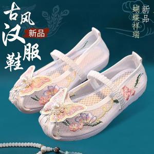 汉服鞋子女童夏季新款儿童网纱凉鞋中大童女孩国风老北京绣花布鞋
