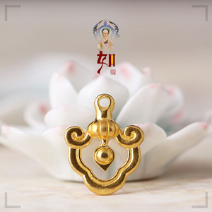 如意藏足黄金祥云如意宝珠摩尼宝珠吊坠挂坠佛珠法器坠饰配饰订制