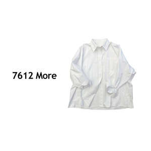oversize大版型男友风高级感纯棉白色衬衫2023春装女上衣衬衣新款