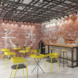 工业风叙利亚风水泥砖墙墙纸网红地名打卡墙串串烧烤火锅店3d壁纸