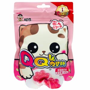 临期热销 旺仔qq糖草莓味蓝莓味糖果儿童馋嘴零食喜糖猫爪糖45g