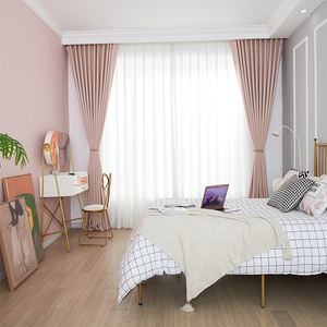 2022新款遮光窗帘挂式卧室欧式客厅粉色流行遮阳房间遮光温馨厚实