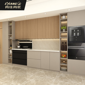 尚佳尚优全屋定制 简约开放式橱柜 多功能高柜 极简现代风