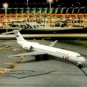 1:500herpa民航客机北欧航空麦道md81合金飞机模型航模玩具摆设