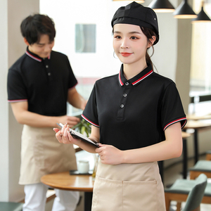 时尚餐厅服务员短袖夏季蛋糕奶茶咖啡餐饮服装女清壹服饰官方店铺