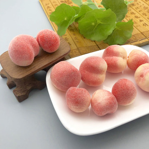 10个装 仿真泡沫小桃子水果毛桃水蜜桃 diy发簪材料饰品配件