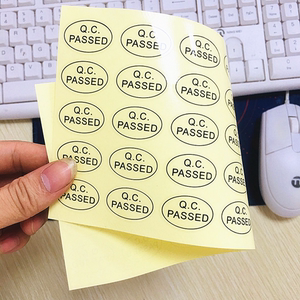 qc passed透明pvc检验标签椭圆产品贴纸封口贴合格证不干胶印刷