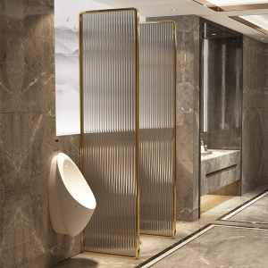 不锈钢公共厕所玻璃隔断墙卫生间隔挡屏风厕所旁酒店小便池隔板