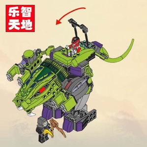 乐智天地益智乐高lego式积木幻影忍者 毒牙巨蟒机械 电子图纸