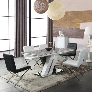 诺亚国际家具 整体现代 大理石白网咖 餐桌nt126