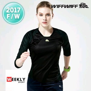 2017秋冬新品韩国WIFFWAFF维夫瓦夫羽毛球服女速干运动长袖正品