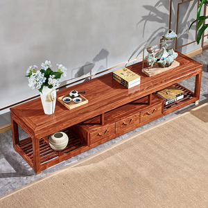 承宝轩红木电视柜花梨木红木家具客厅地柜中式实木刺猬紫檀储物柜