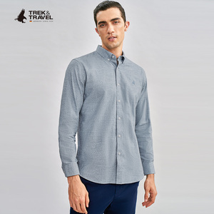 trek&travel德国飞鹰男装2021秋冬新款磨毛纯棉质感衬衣外套