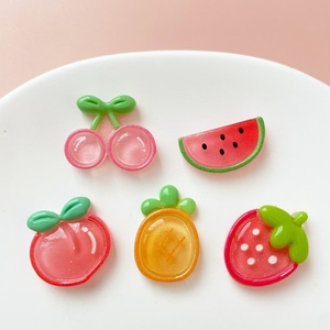 透色细闪水果西瓜草莓儿童树脂diy配件卡通饰品迷你手工发夹贴片