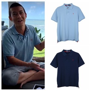 clot陈冠希联名丝绸盘扣短袖t恤男polo衫ins潮牌百搭夏季薄款翻领