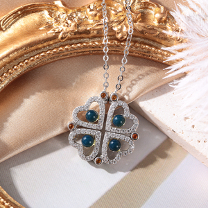 【慕斯格瑞】多米925四珠两戴吊坠zb140707003