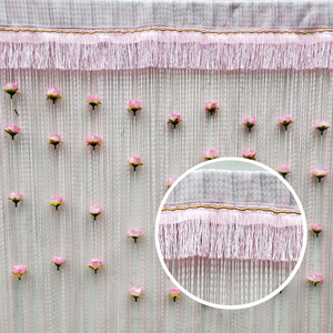 线帘新款简约龙须花边流苏加工费多色窗帘帘头diy配件现代装饰