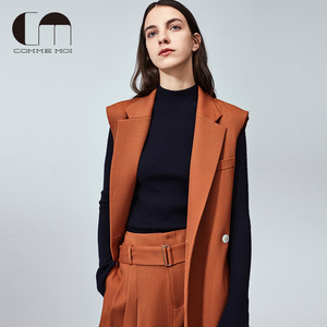 【comme moi吕燕】cm设计师品牌 女装驳领式收腰马甲