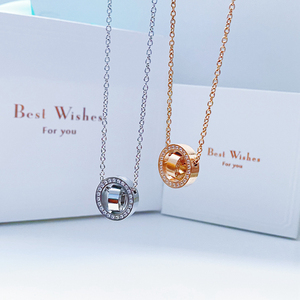 colwim kiohm小ck满天星项链转运珠幸运吊坠双环锁骨链男女夏情侣