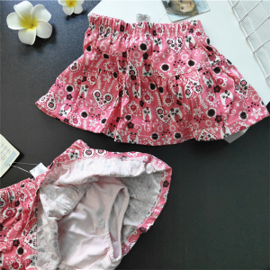 欧美单 宝宝夏季纯棉超短裙带打底内裤女童短裙裤婴儿小裙子70-80