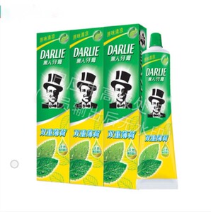 屈臣氏黑人双重薄荷牙膏225克有效防蛀口腔清洁家庭实惠装