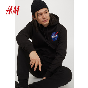 【nasa系列】hm divided男装卫衣2021新款连帽