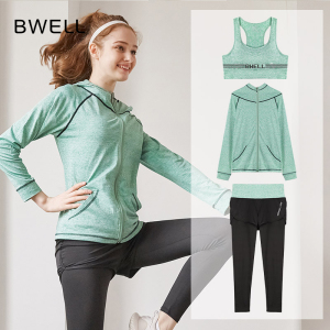 bwell3件套高弹透气健身跑步瑜伽运动套装bwt7038z