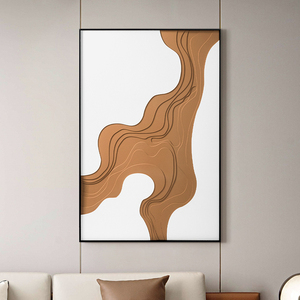 田钰现代简约客厅装饰画木板切割手绘立体抽象画背景墙样板间挂画