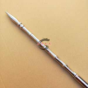 不锈钢武术棍一体实心竹节棍判官笔阴阳师兵器点穴笔长棍健身器械