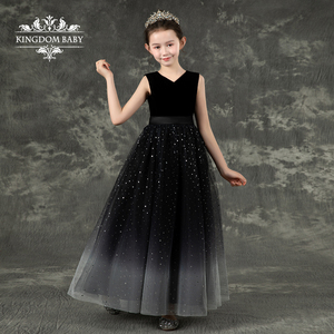 儿童礼服高端钢琴考级演出服小主持人礼服指挥服女童晚礼服公主裙